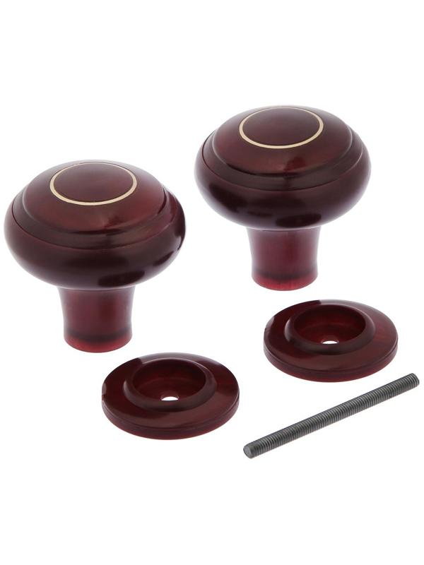 Ручка дверная пластмассовая, d=70, цвет вишня с узором