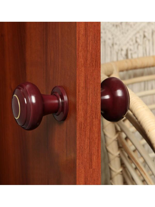 Ручка дверная пластмассовая, d=70, цвет вишня с узором