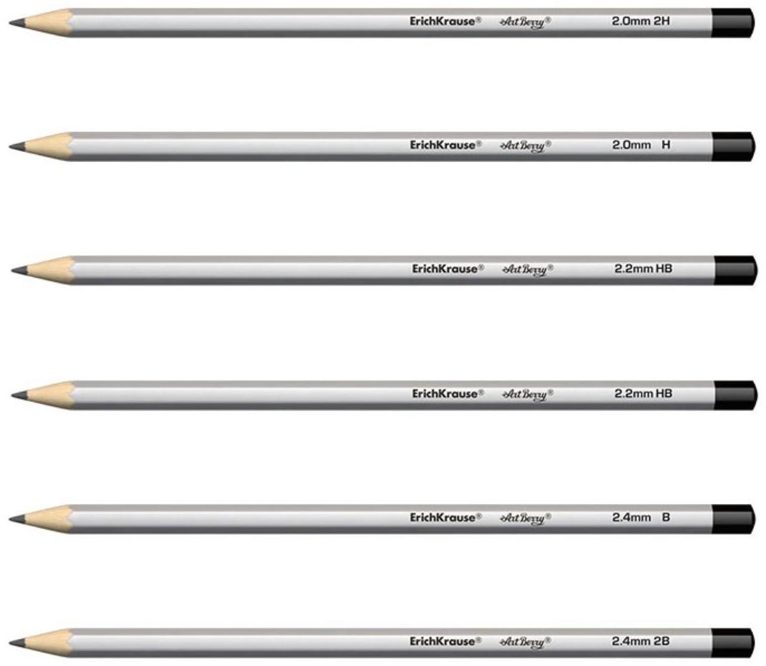 Набор карандашей чернографитных разной твердости 6 штук ErichKrause