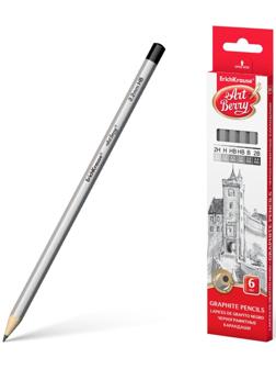 Набор карандашей чернографитных разной твердости 6 штук ErichKrause