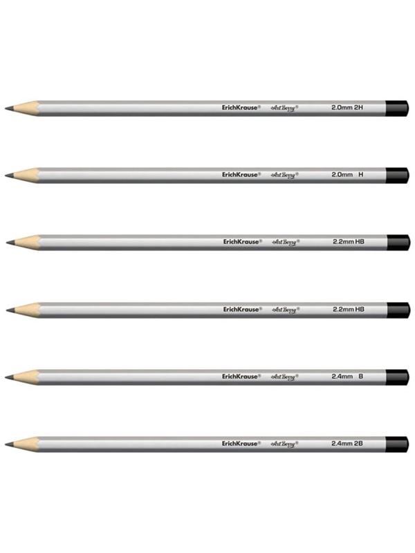 Набор карандашей чернографитных разной твердости 6 штук ErichKrause