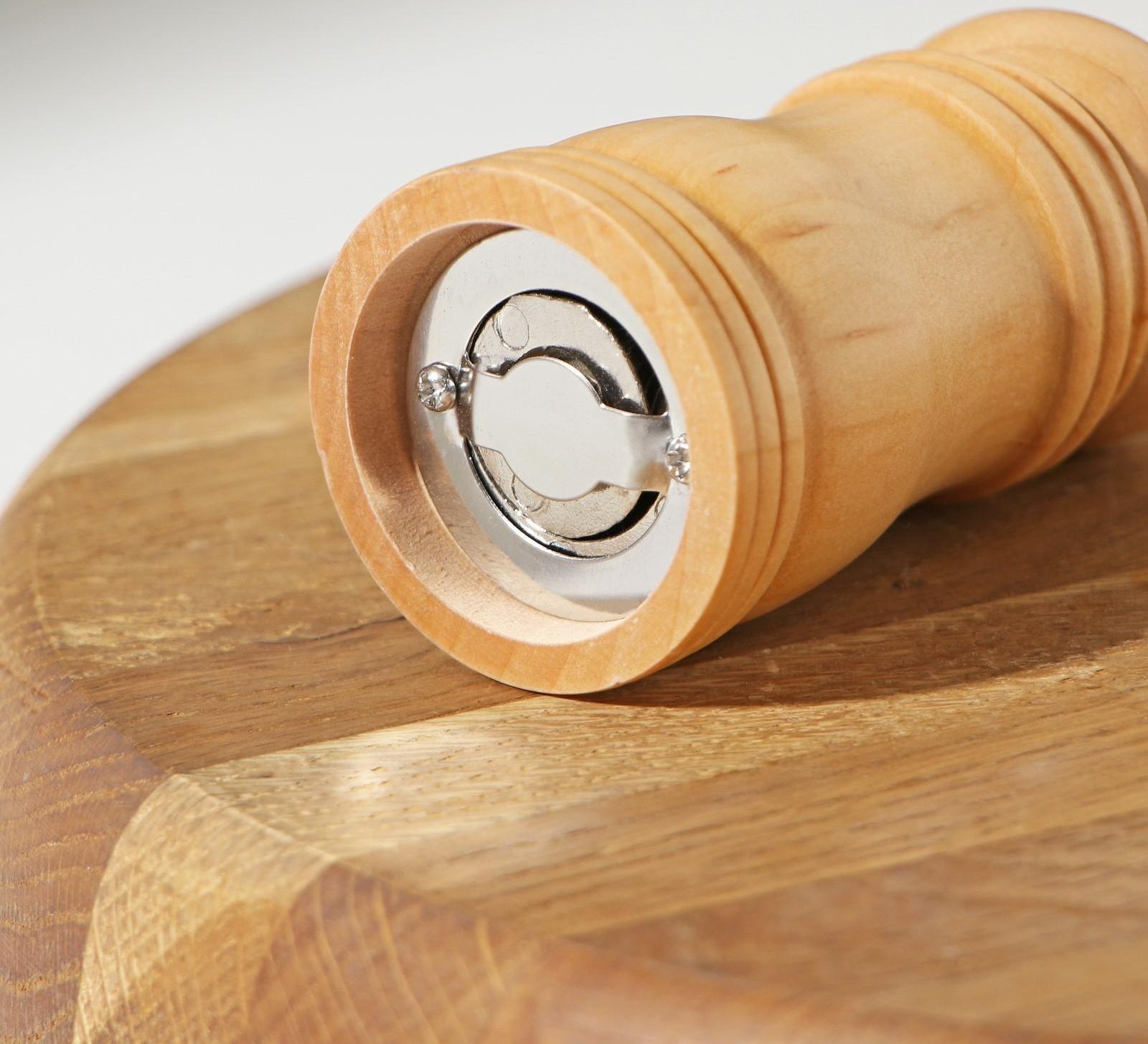 Мельница для специй Доляна, 10,5×4,5 см, металлический механизм, цвет светлое дерево