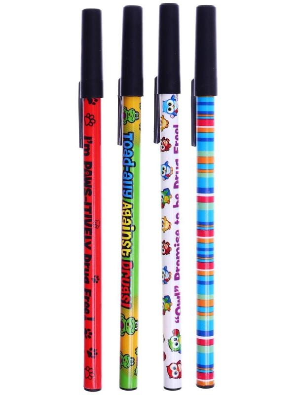 Ручка шариковая Calligrata, 0.5 мм, стержень синий, с рисунком, МИКС