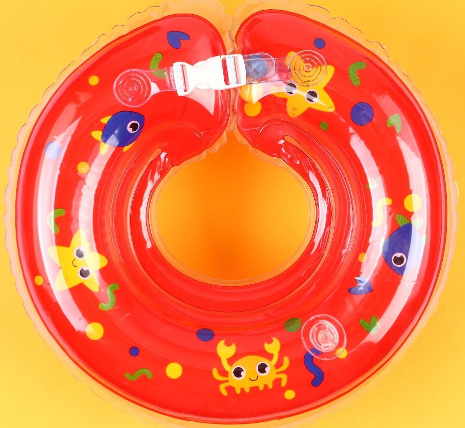 Круг детский на шею, для купания, «Давай купаться», с погремушками, от 1 мес.