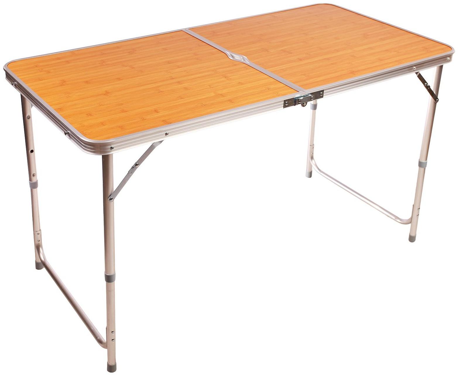 Стол туристический, складной, р. 120 х 60 х 70 см, цвет под дерево