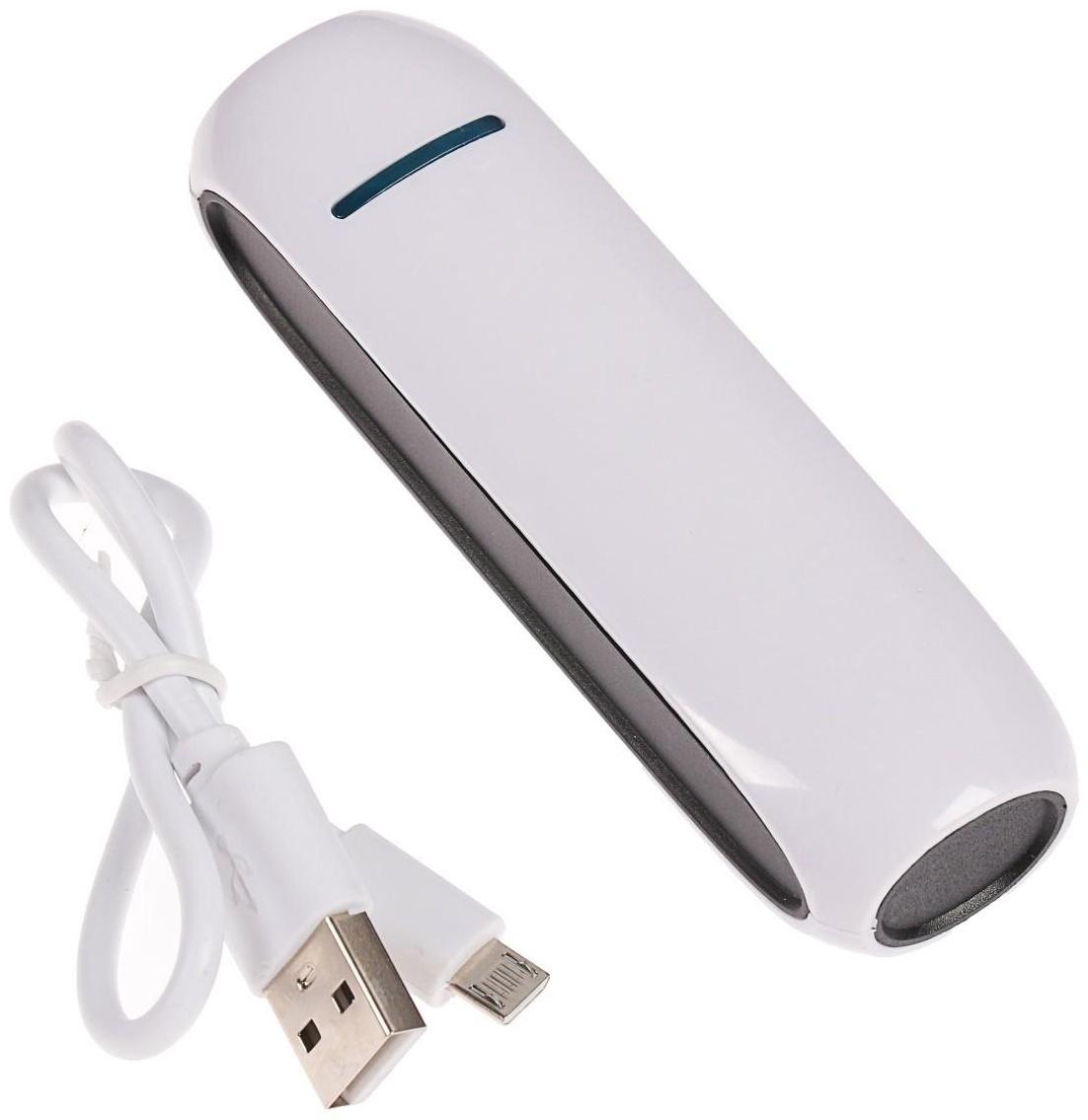 Внешний аккумулятор LuazON PB-07, 2200 мАч, USB, 1 А, провод в комплекте, МИКС