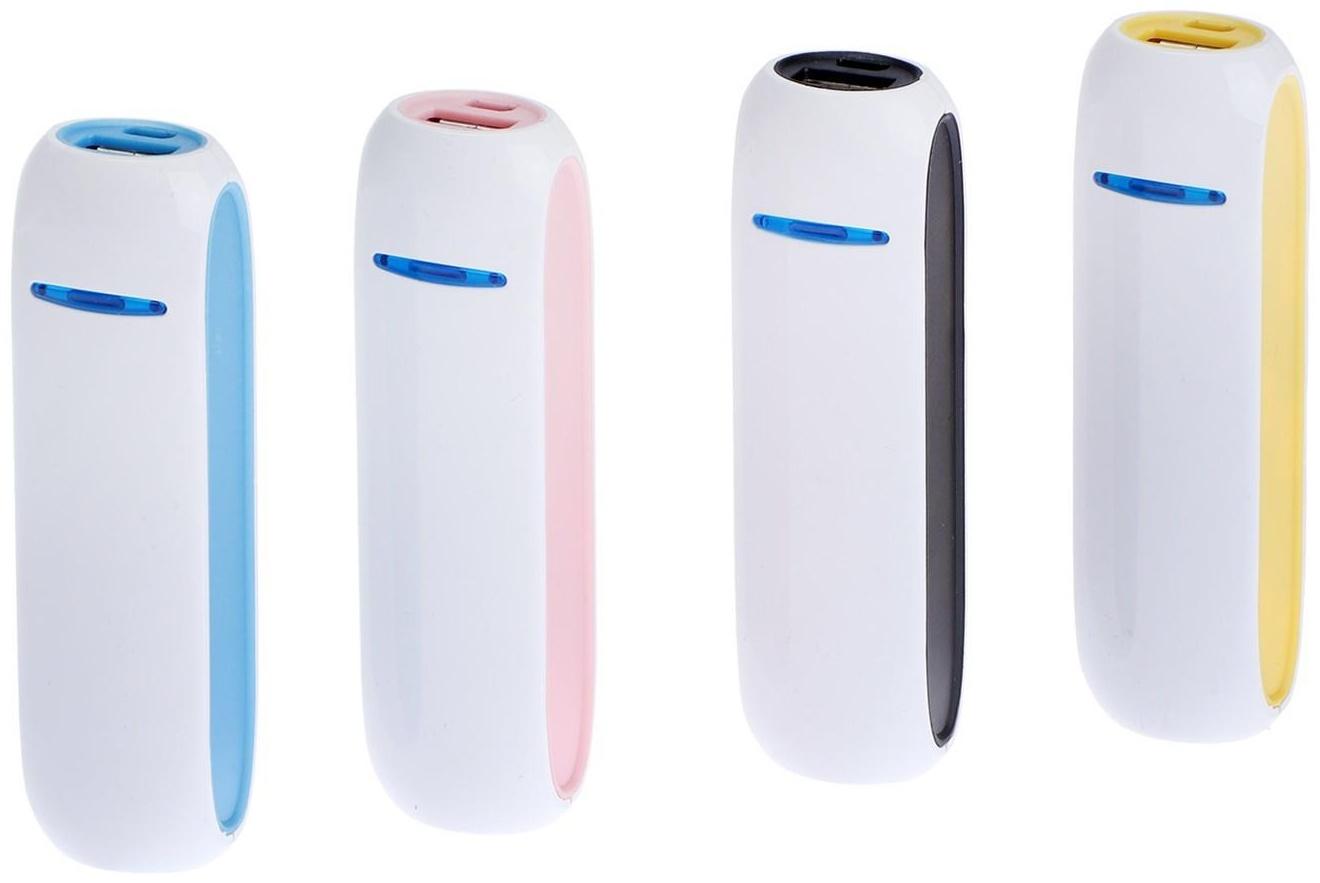 Внешний аккумулятор LuazON PB-07, 2200 мАч, USB, 1 А, провод в комплекте, МИКС