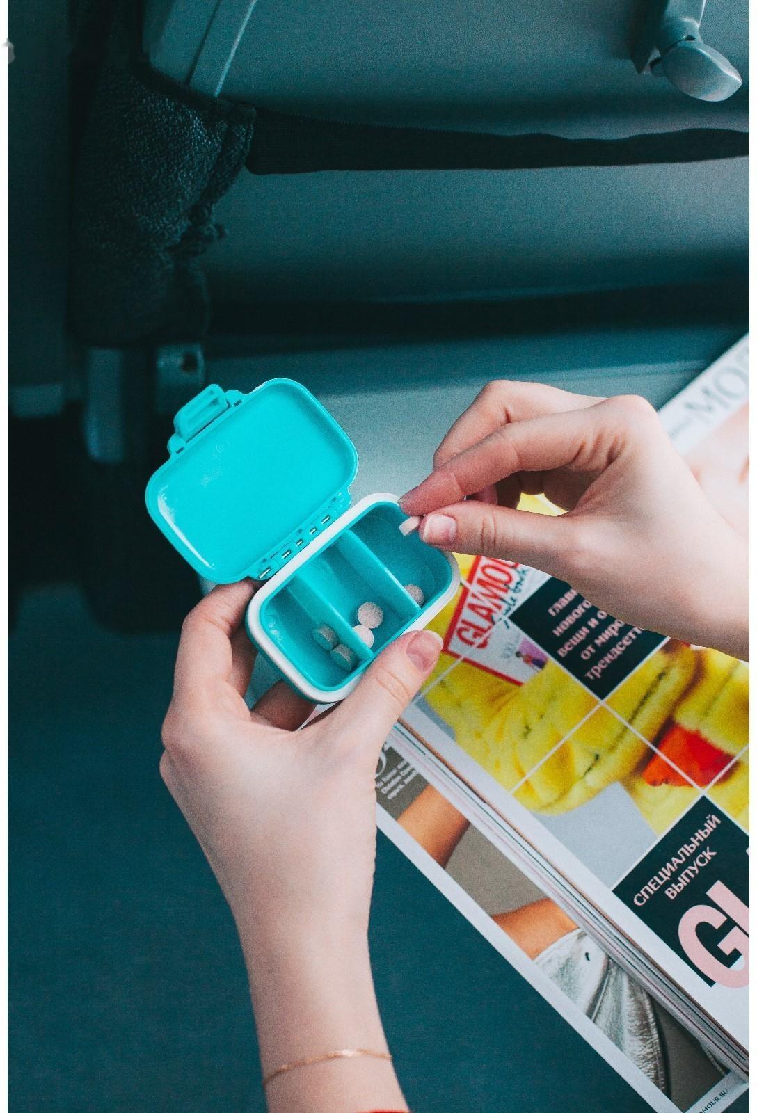 Таблетница, 3 секции, цвет МИКС