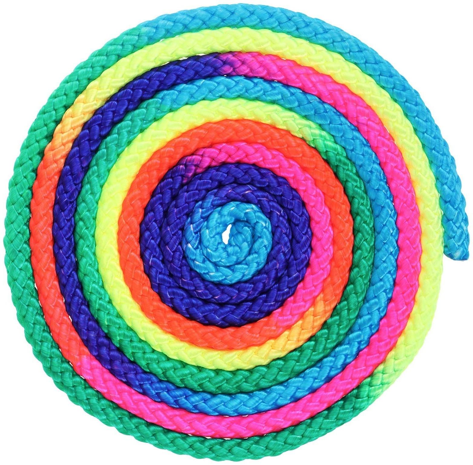 Скакалка гимнастическая, длина 3 м, цвет радуга