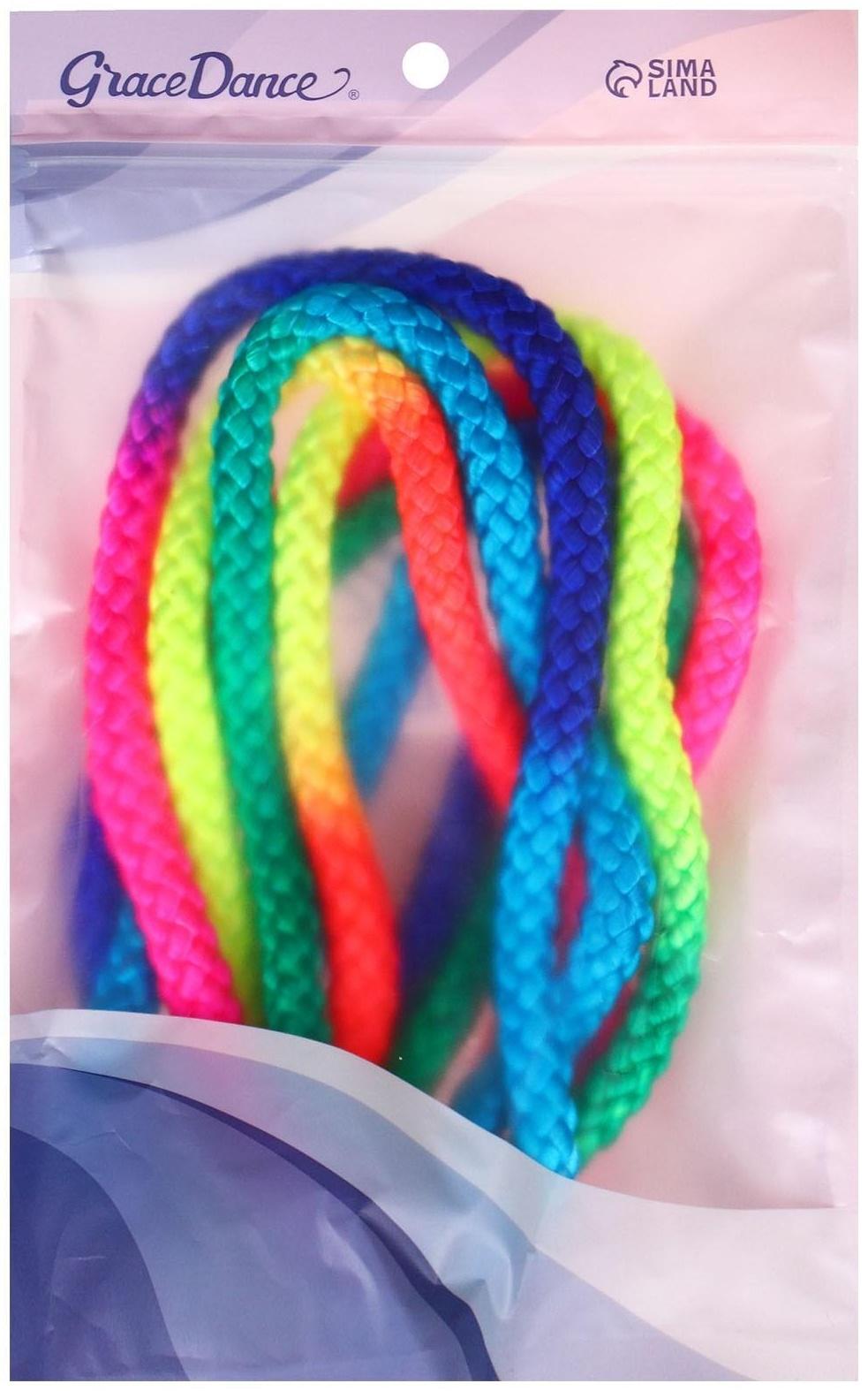 Скакалка гимнастическая, длина 3 м, цвет радуга