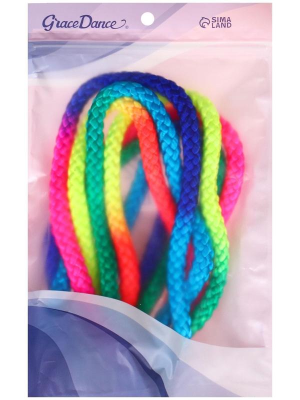 Скакалка гимнастическая, длина 3 м, цвет радуга