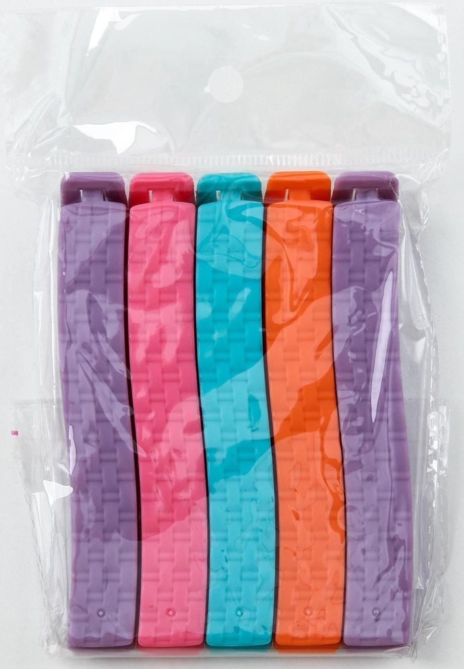 Набор зажимов для пакета, 11 см, 5 шт, цвет МИКС