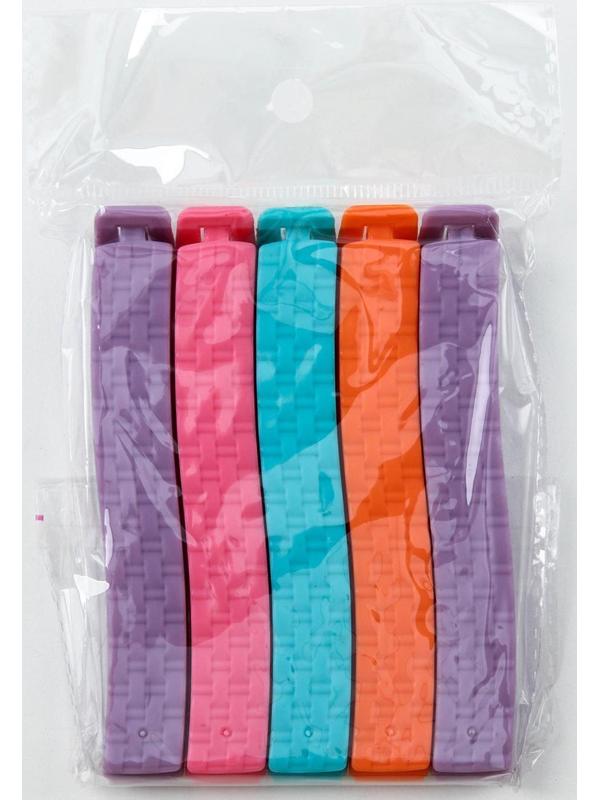 Набор зажимов для пакета, 11 см, 5 шт, цвет МИКС