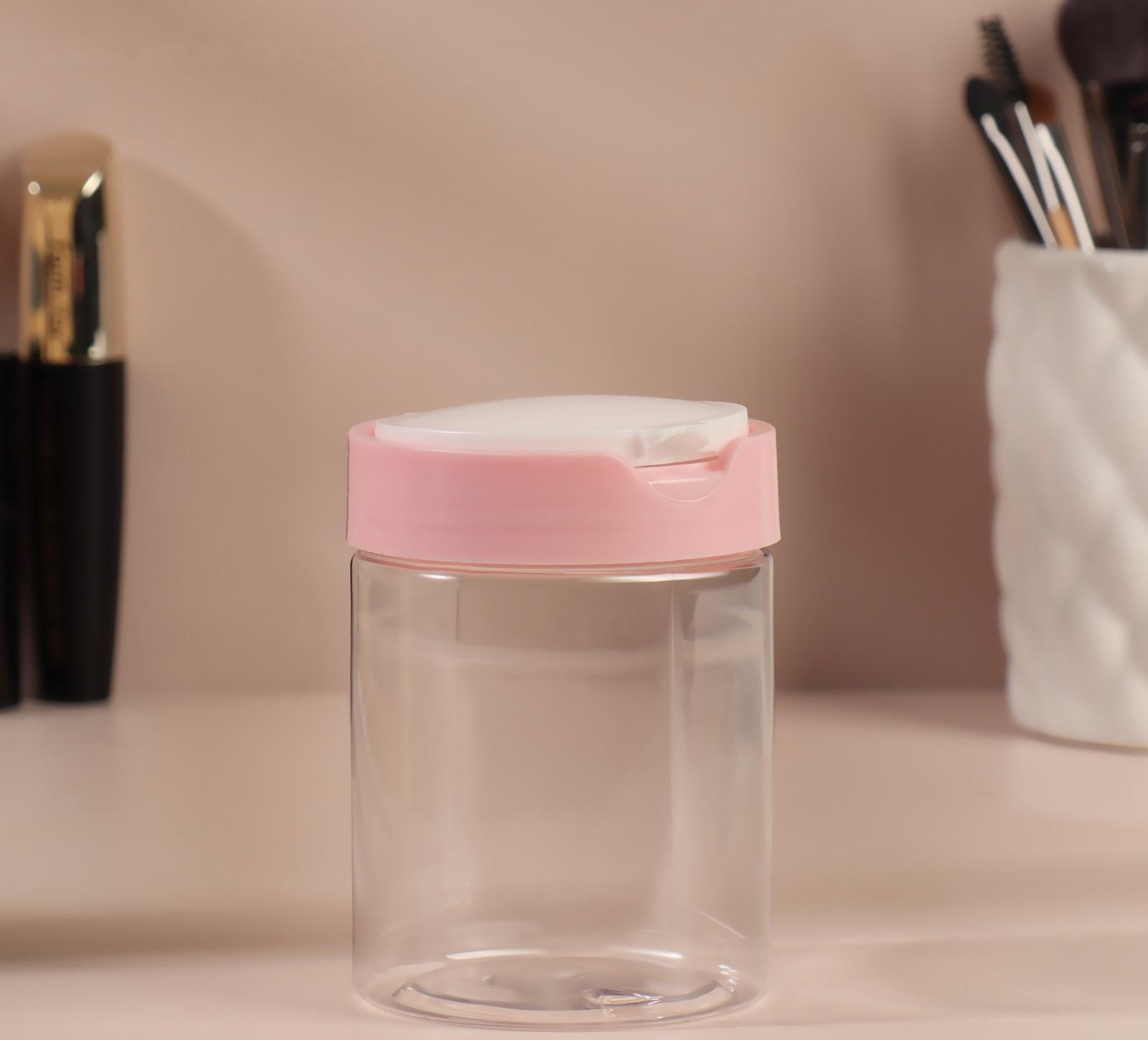 Органайзер для хранения, с крышкой, 9 × 7 × 7 см, 280 мл, цвет белый/розовый