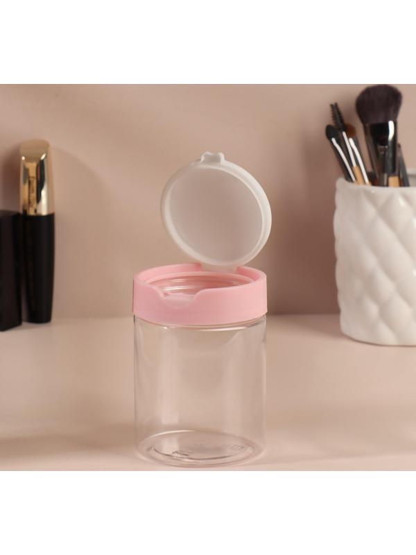 Органайзер для хранения, с крышкой, 9 × 7 × 7 см, 280 мл, цвет белый/розовый