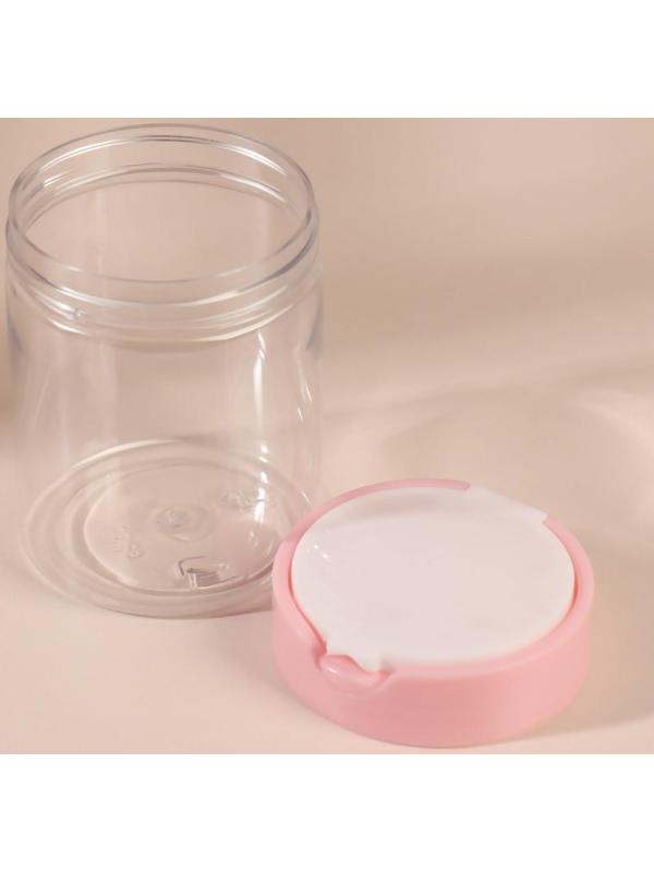 Органайзер для хранения, с крышкой, 9 × 7 × 7 см, 280 мл, цвет белый/розовый
