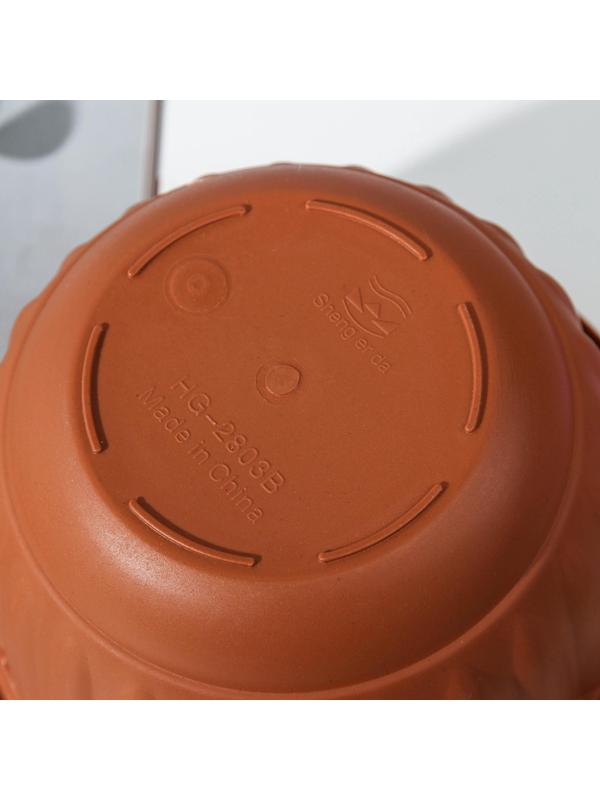 Кашпо пластиковое для цветов подвесное с дренажной сеткой «Веста», 2 л, цвет коричневый