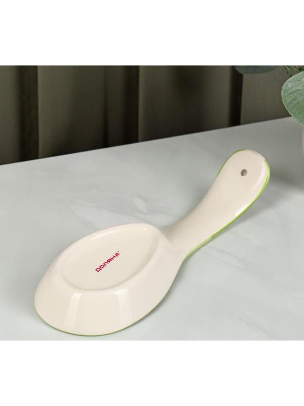 Подставка керамическая под ложку Доляна «Олива», 21,5×7,5 см