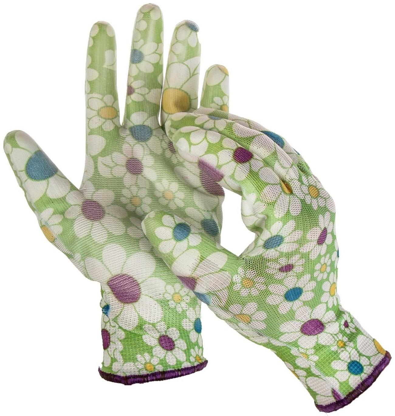 Перчатки нейлоновые, с ПВХ полуобливом, размер 10, цвет МИКС