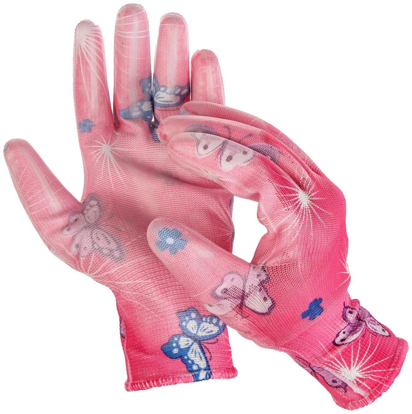 Перчатки нейлоновые, с ПВХ полуобливом, размер 10, цвет МИКС