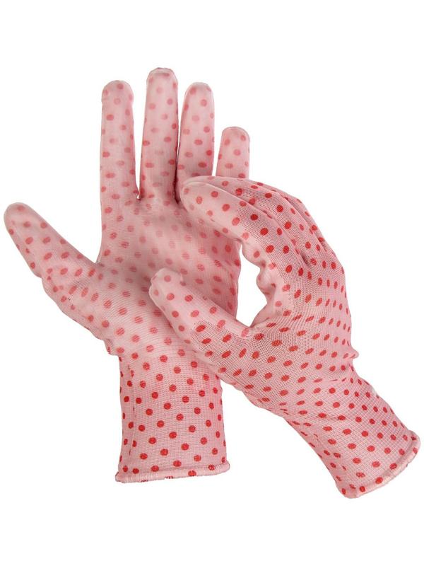 Перчатки нейлоновые, с ПВХ полуобливом, размер 10, цвет МИКС