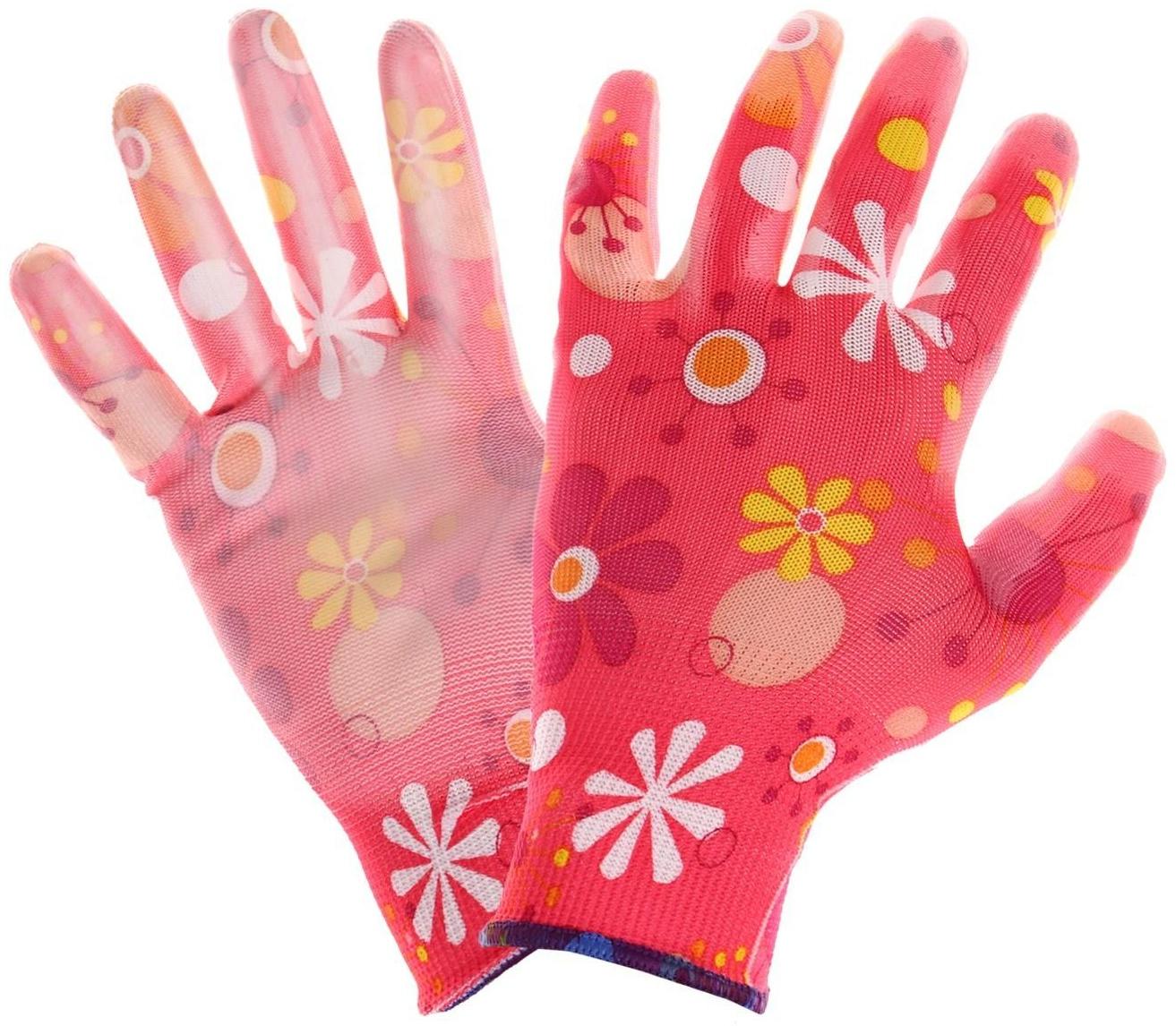 Перчатки нейлоновые, с ПВХ полуобливом, размер 8, цвет МИКС