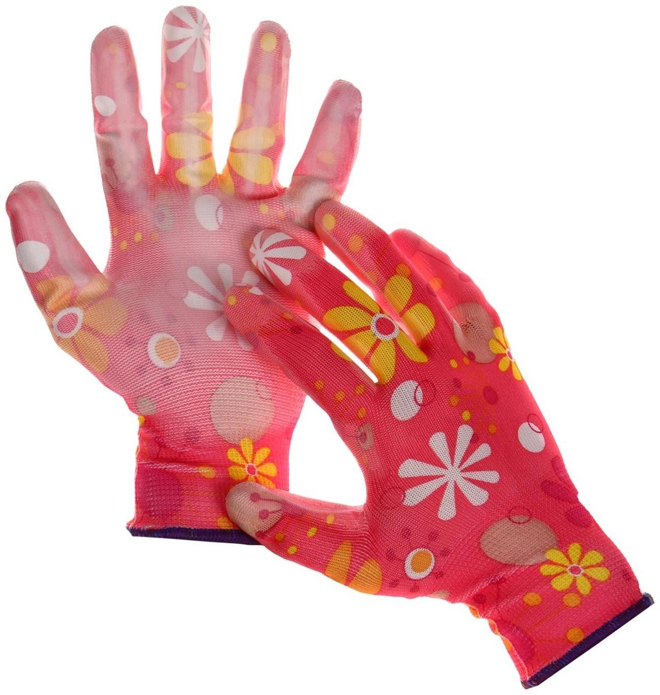 Перчатки нейлоновые, с ПВХ полуобливом, размер 8, цвет МИКС