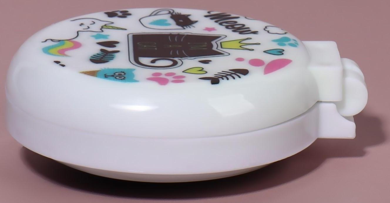 Расчёска массажная, складная, с зеркалом, d = 6,5 см, рисунок МИКС