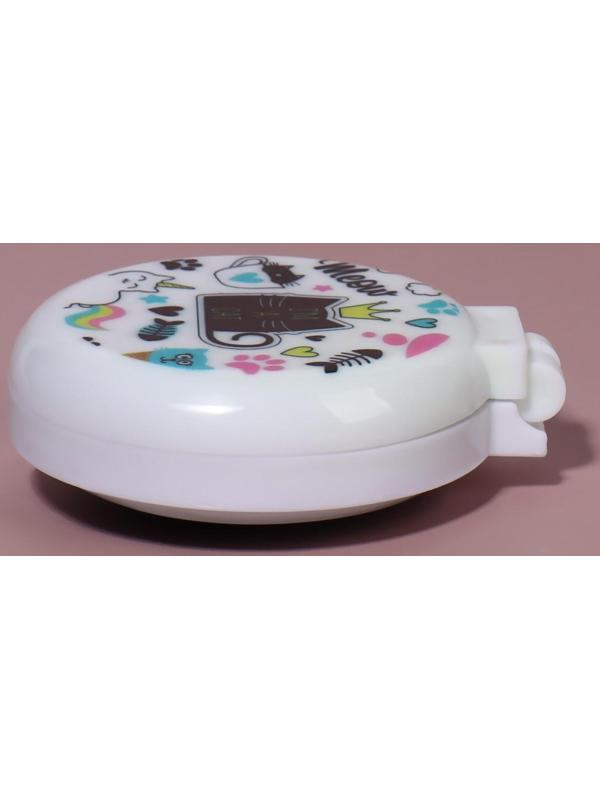 Расчёска массажная, складная, с зеркалом, d = 6,5 см, рисунок МИКС