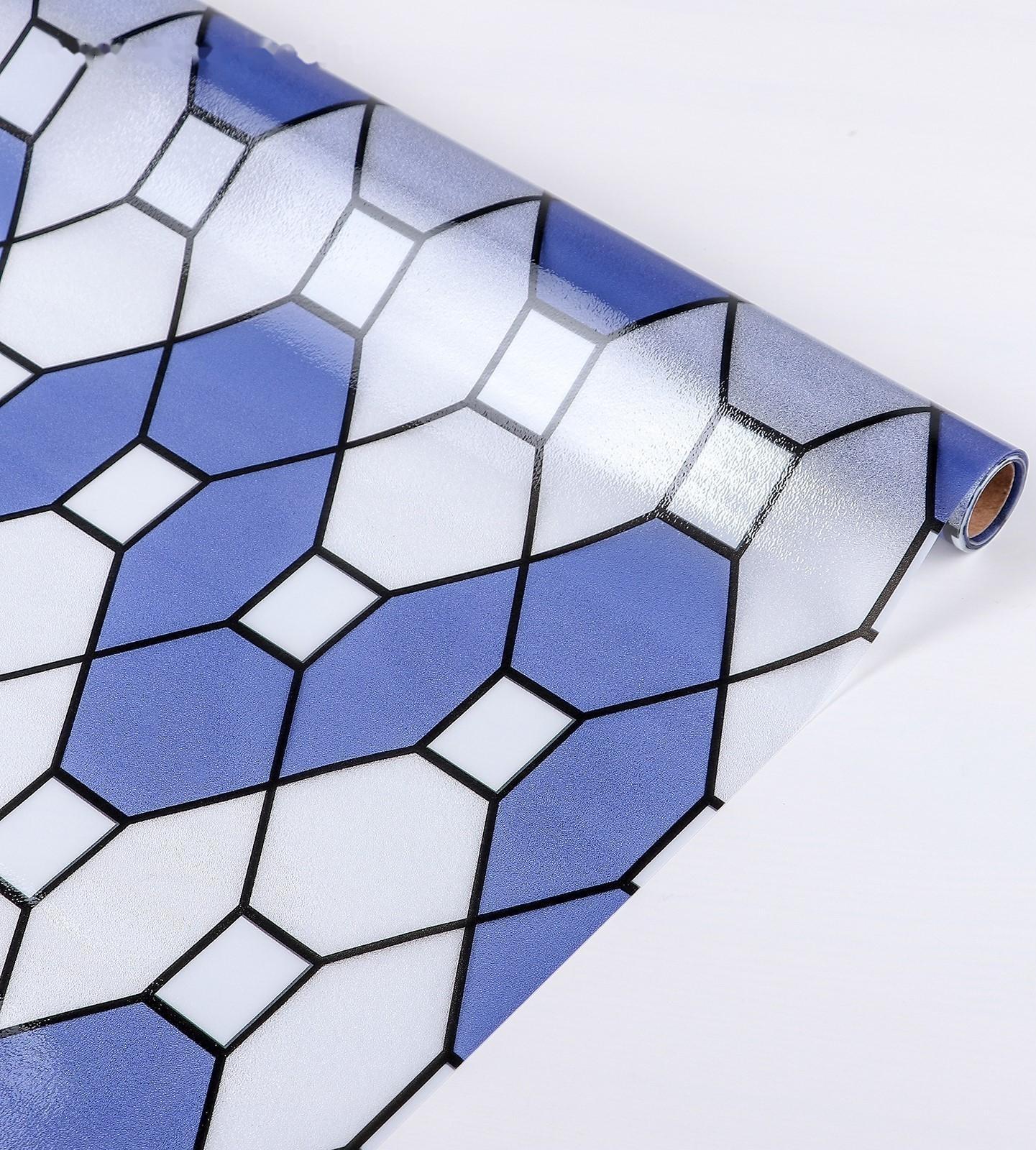 Витражная пленка «Плитка», 45×200 см, цвет сиреневый