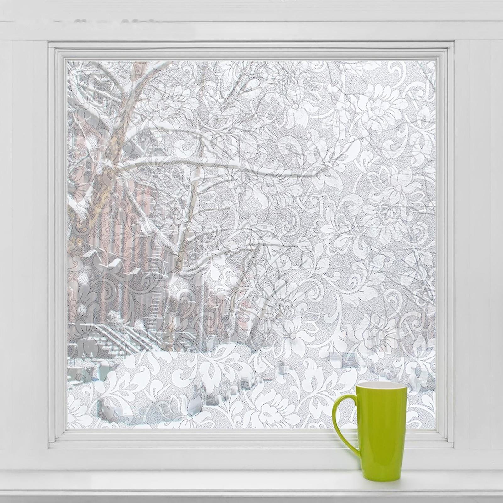 Витражная плёнка «Орнамент», 45×200 см, цвет белый