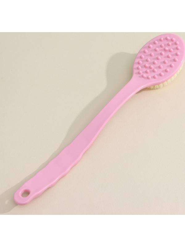 Щётка массажная для тела Доляна, с ручкой и массажёром, искусственная щетина, цвет МИКС