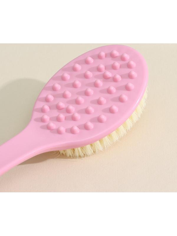 Щётка массажная для тела Доляна, с ручкой и массажёром, искусственная щетина, цвет МИКС