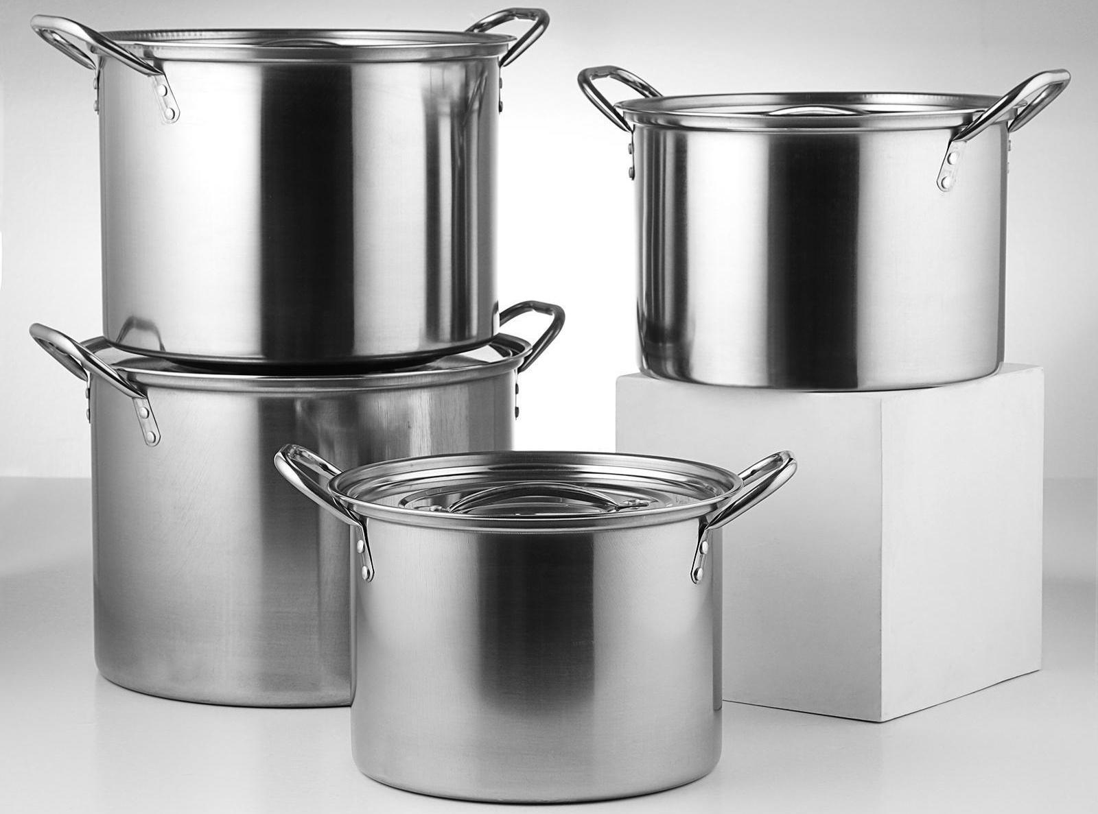 Набор кастрюль из нержавеющей стали, 4 предмета: 6 л, 8,5 л, 11 л, 13,5 л, d=26/28/30 см, толщина металла 0,3 мм