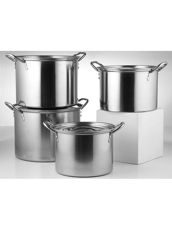 Набор кастрюль из нержавеющей стали, 4 предмета: 6 л, 8,5 л, 11 л, 13,5 л, d=26/28/30 см, толщина металла 0,3 мм