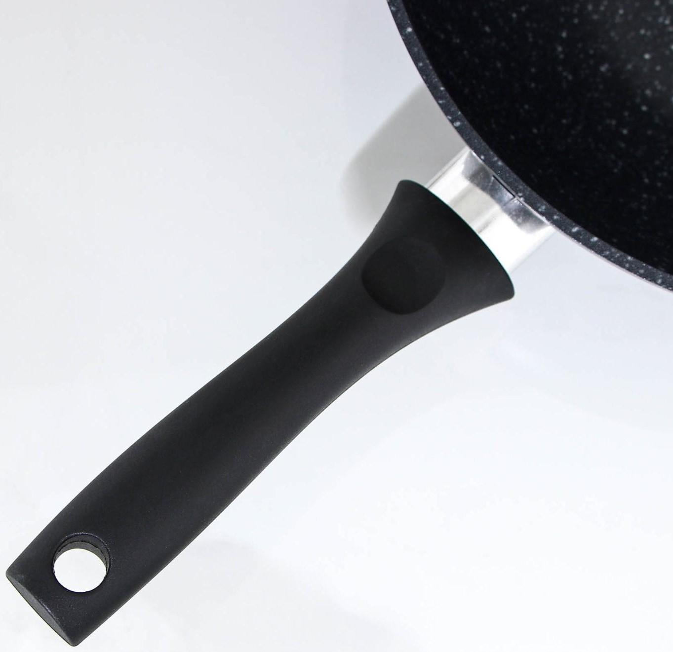 Сковорода-Wok, d=28, антипригарное покрытие, цвет тёмный мрамор