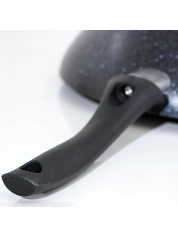 Сковорода-Wok, d=28, антипригарное покрытие, цвет тёмный мрамор