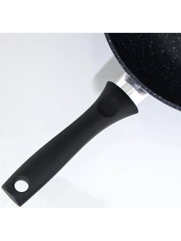 Сковорода-Wok, d=28, антипригарное покрытие, цвет тёмный мрамор