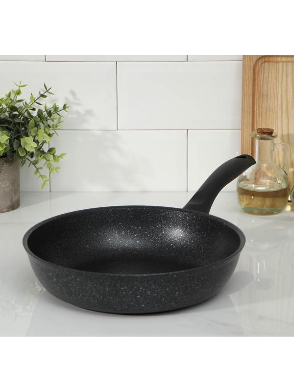 Сковорода, d=26 см, антипригарное покрытие, цвет тёмный мрамор