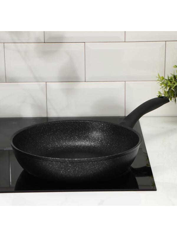 Сковорода, d=26 см, антипригарное покрытие, цвет тёмный мрамор