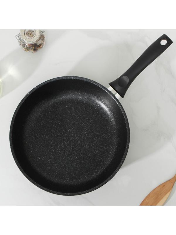 Сковорода, d=26 см, антипригарное покрытие, цвет тёмный мрамор