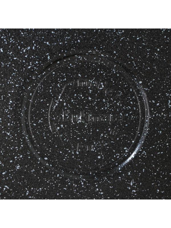 Сковорода блинная, d=24 см, пластиковая ручка, антипригарное покрытие, цвет тёмный мрамор