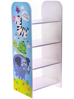 Стеллаж «Зверята», цвет белый, голубой