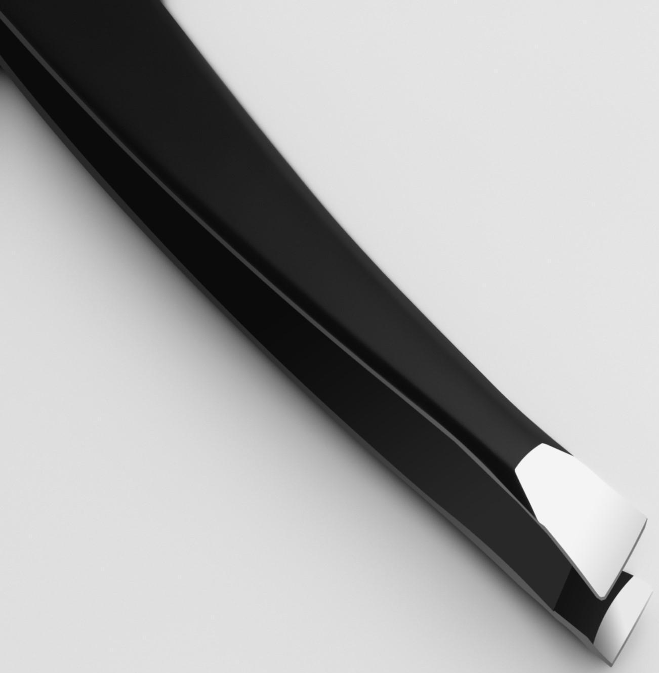 Пинцет скошенный, узкий 9 см, цвет чёрный