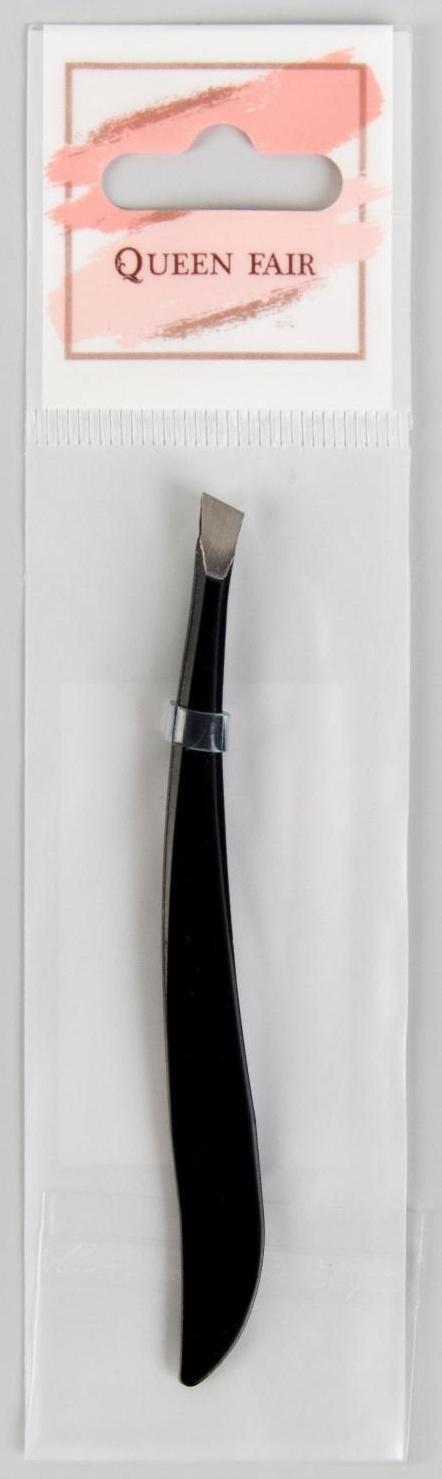 Пинцет скошенный, узкий 9 см, цвет чёрный