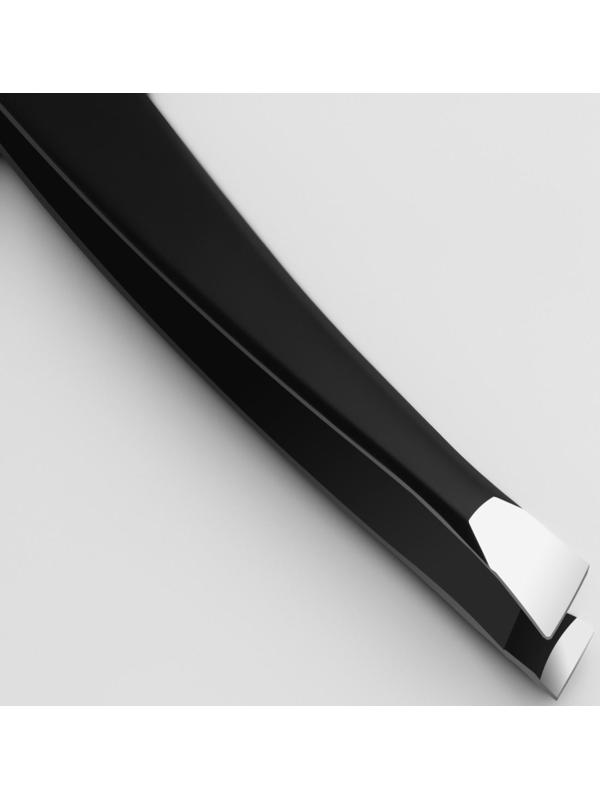 Пинцет скошенный, узкий 9 см, цвет чёрный