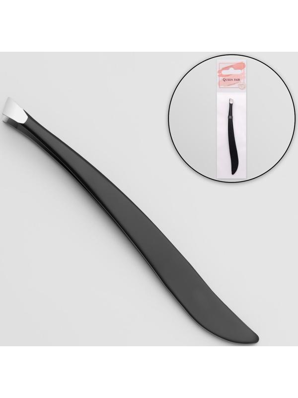 Пинцет скошенный, узкий 9 см, цвет чёрный