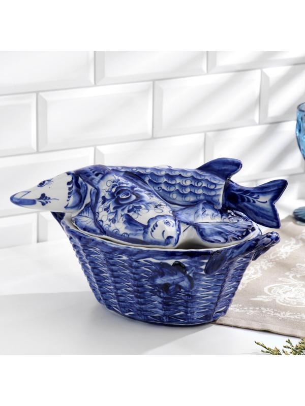 Кастрюля «Уховница», гжель