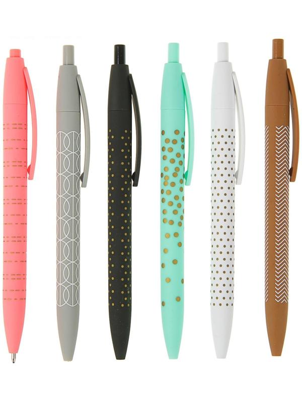 Ручка шариковая, автоматическая 0.5 мм, синяя, корпус прорезиненный, МИКС