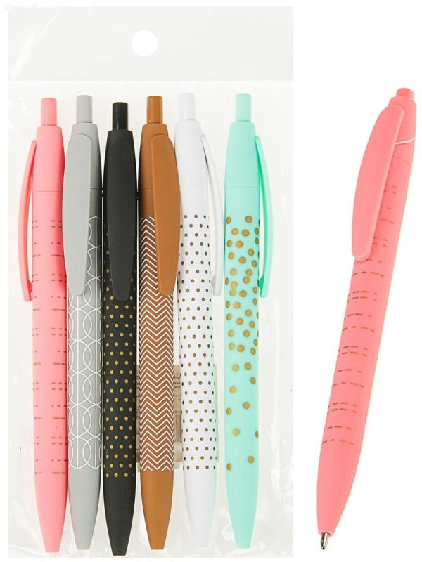 Ручка шариковая, автоматическая 0.5 мм, синяя, корпус прорезиненный, МИКС